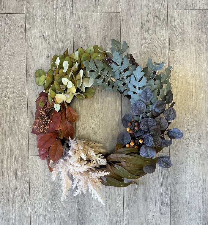 Mixed Autumn Foliage Wreath