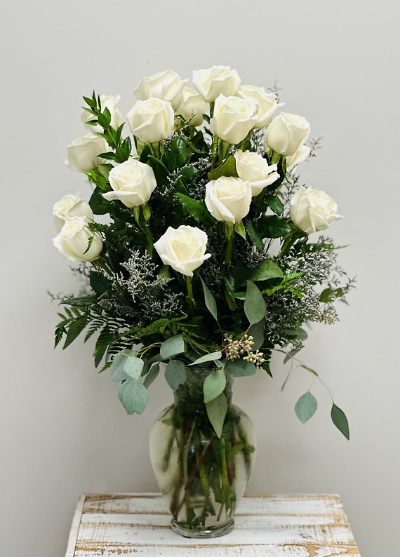 Two Dozen Long-Stemmed White Roses