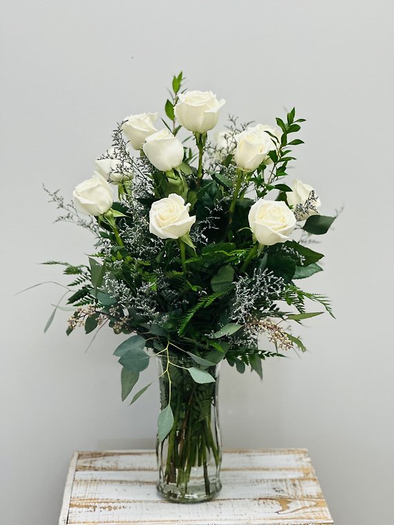 Dozen Long-Stemmed White Roses