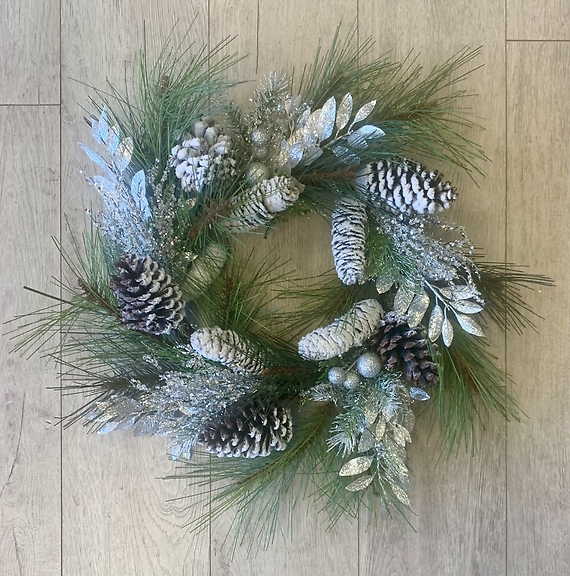 Silver Pine Wreath